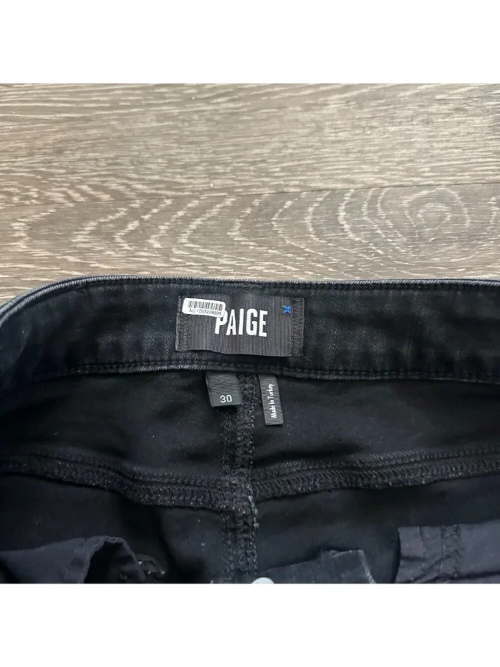 PAIGE Anessa Exposed Button Twist Seam Jeans 30 Dark Obsidian Wash Boho Minimali